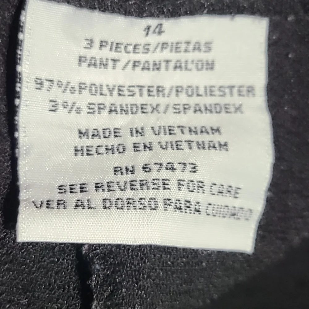 Danny & Nicole Royal Blue and Black Pantsuit Plus Size 14 - Picture 9 of 10